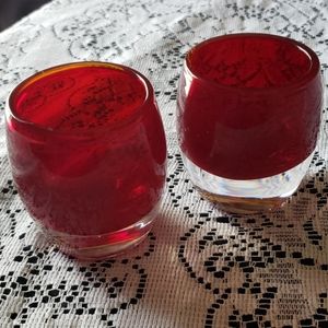 Diva Ruby Red Glass Votive Candle Holder.